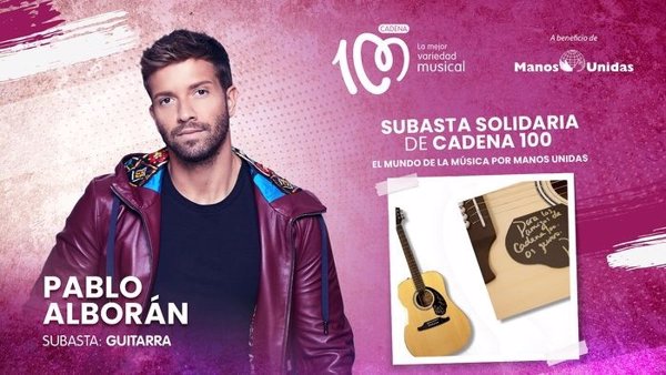 Una guitarra de Pablo Alborán y un LP firmado por Ed Sheeran, en la subasta solidaria de Cadena 100 por Manos Unidas