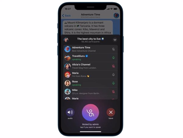 Telegram prepara la opción de programar sus chats de voz similares a Clubhouse