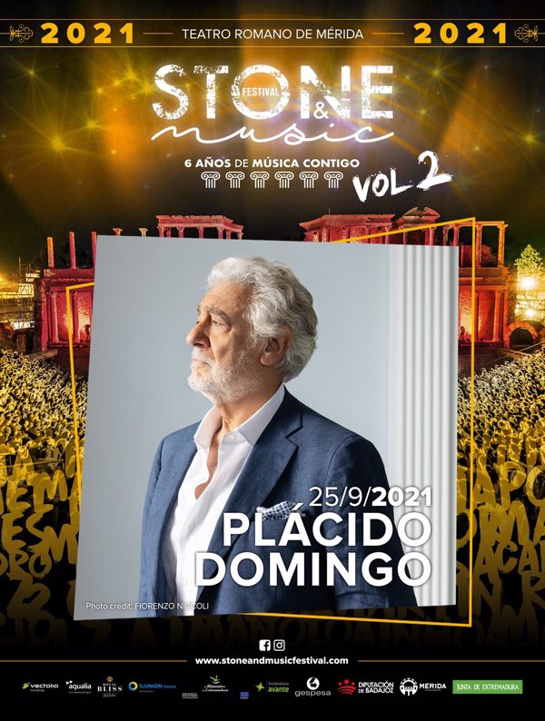 Plácido Domingo volverá a actuar en España el 25 de septiembre en el Teatro Romano de Mérida