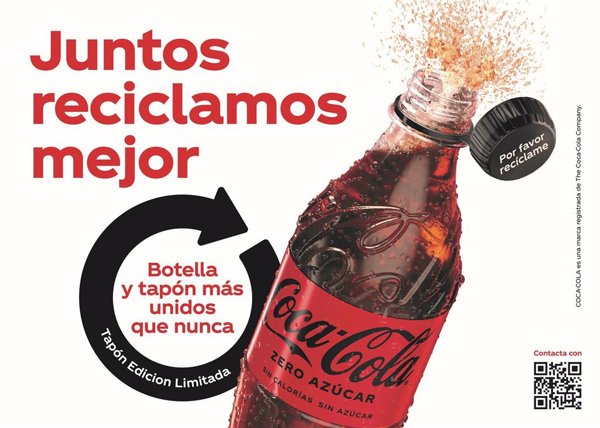 Coca-Cola lanza en España sus nuevos tapones adheridos a sus botellas