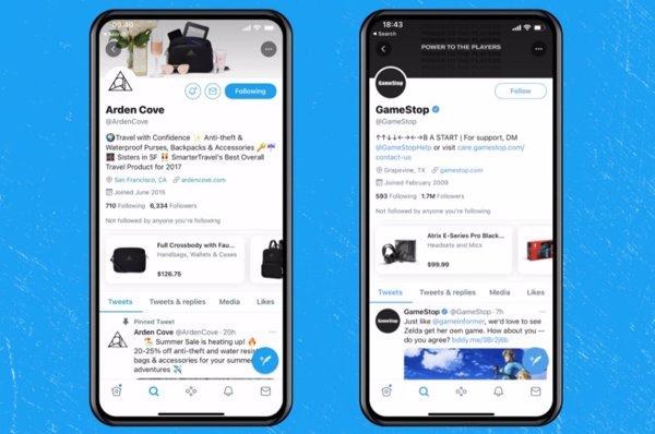 Twitter prueba un módulo de compra en los perfiles de los comercios y marcas