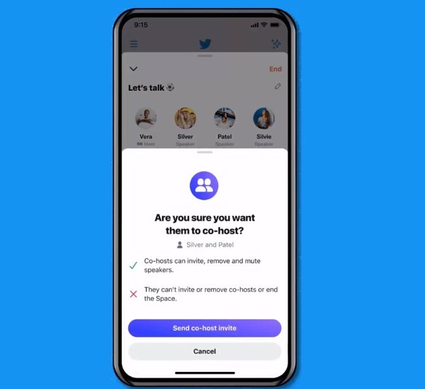 Twitter Spaces permite compartir la moderación con los nuevos coadministradores