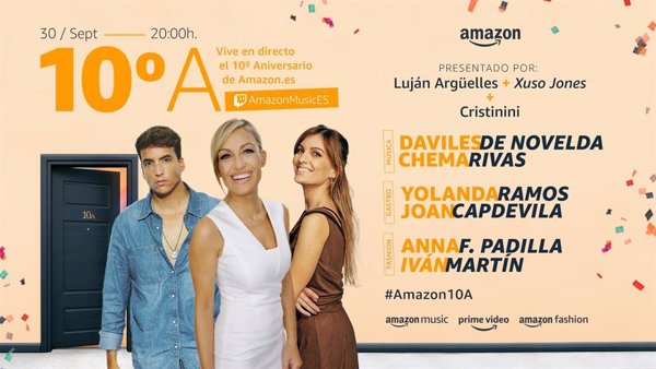 Luján Argüelles, Xuso Jones y Cristinini, maestros de ceremonias del décimo aniversario de Amazon.es