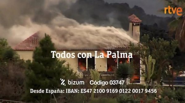 RTVE lanza la campaña solidaria 'Todos con La Palma' para apoyar a los damnificados por el volcán