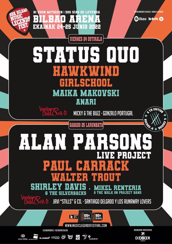 Festival BBK Music Legends cierra cartel de su V edición con la incorporación de Alan Parsons, Girlschool y Walter Trout