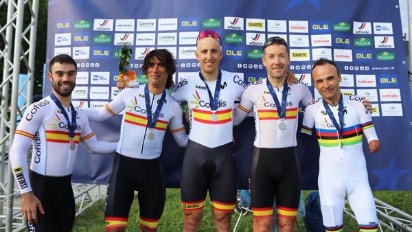 España sigue con su baño de plata en las contrarrelojes del Europeo de ciclismo adaptado