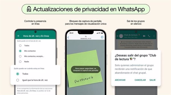 WhatsApp implementa nuevas opciones de privacidad para abandonar grupos sin avisar y ocultar el estado 'en línea'