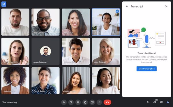 Google Meet introduce las transcripciones automáticas a un documento durante las videollamadas