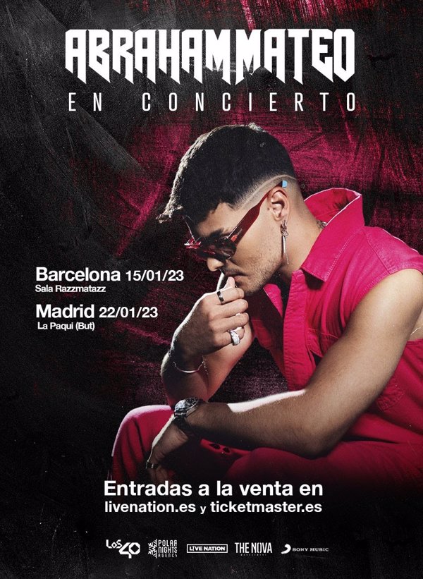 Abraham Mateo anuncia conciertos en Barcelona y Madrid en enero de 2023