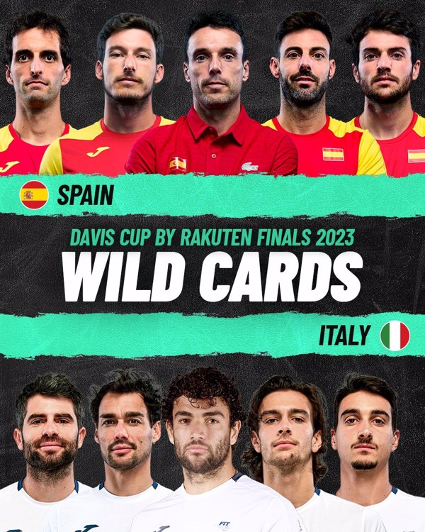 España e Italia reciben invitaciones para las Finales de la Copa Davis 2023