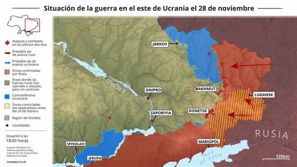 Mapas y gráficos de la situación de la guerra en Ucrania