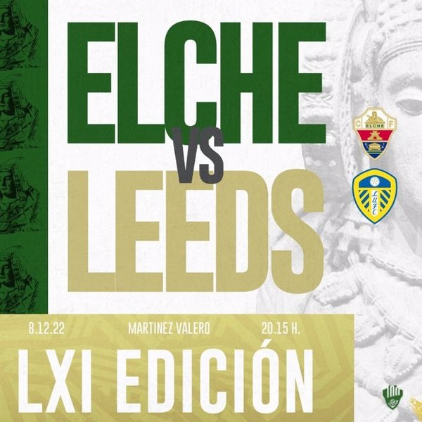 El Leeds United, rival del Elche CF en el LXI Festa d'Elx el próximo 8 de diciembre