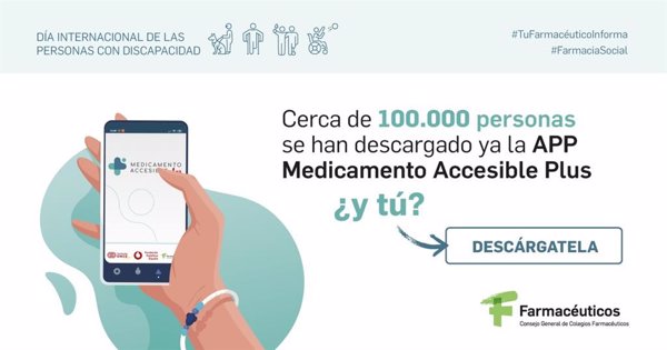 Cerca de 100.000 personas ya se han descargado la aplicación 'Medicamento Accesible plus'