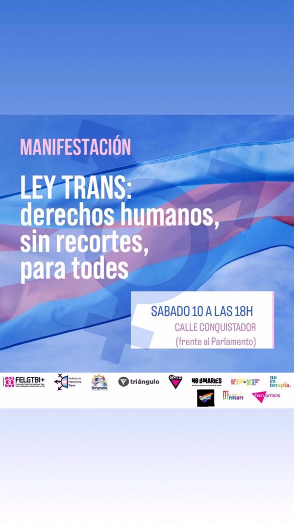 Ben Amics y otras asociaciones Lgtbiq+ se concentrarán este sábado en Palma para exigir la aprobación de la Ley Trans