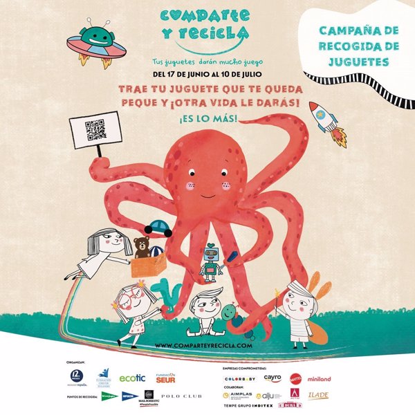 La campaña solidaria 'Comparte y Recicla' recoge más de 153 toneladas de juguetes, casi un 90% reutilizados