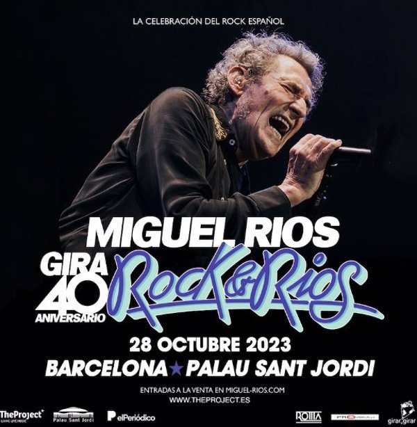 Miguel Ríos actuará en el Palau Sant Jordi de Barcelona el 28 de octubre