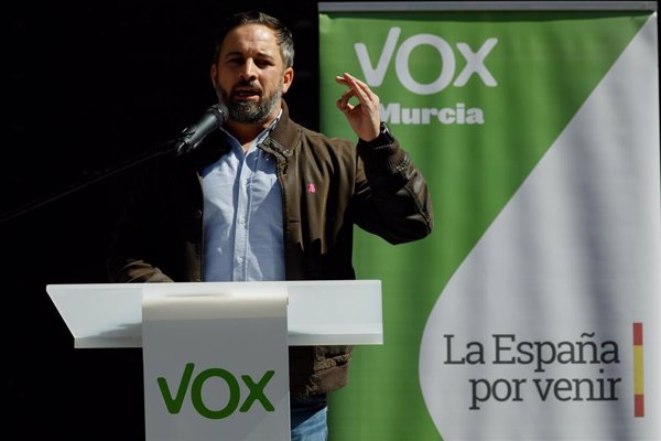 Santiago Abascal ofrece este domingo en un mitin en Murcia para iniciar la campaña de cara a las elecciones autonómicas