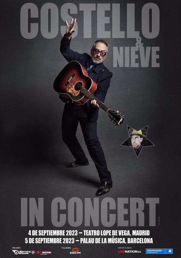 Elvis Costello actuará en Madrid y Barcelona en septiembre