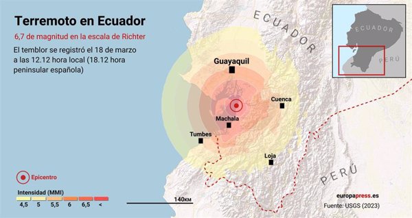 Al menos trece fallecidos y más de 300 heridos por un terremoto en Ecuador