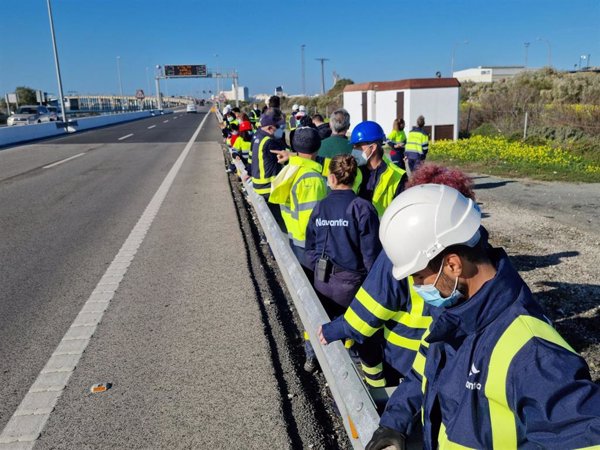 Trabajadores de Navantia en la Bahía se movilizan este martes en Cádiz reclamando un plan industrial
