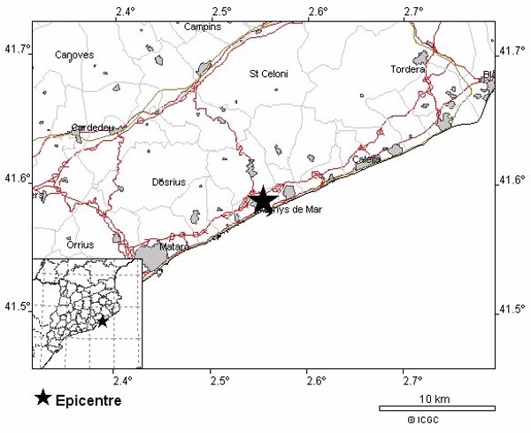 Un terremoto de magnitud 2,7 sacude la comarca del Maresme (Barcelona)