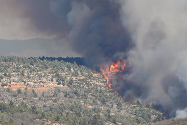 Aragón insta al Gobierno a la declaración de zona catastrófica el área del incendio de San Agustín (Teruel)
