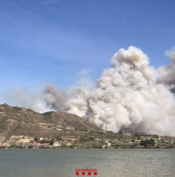 Controlado el incendio forestal entre La Granja d'Escarp (Lleida) y Mequinenza (Zaragoza)