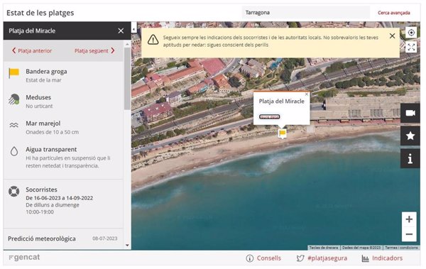 Un hombre de 32 años muere ahogado en la playa del Miracle de Tarragona