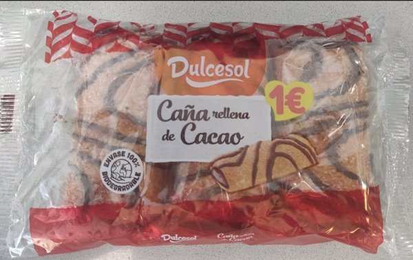 Consumo advierte de la ausencia de etiquetado precautorio de leche en siete lotes de cañas rellenas de cacao de Dulcesol