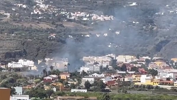 Controlado el conato de incendio en una zona de cañaveral y matorral de Valsequillo (Gran Canaria)