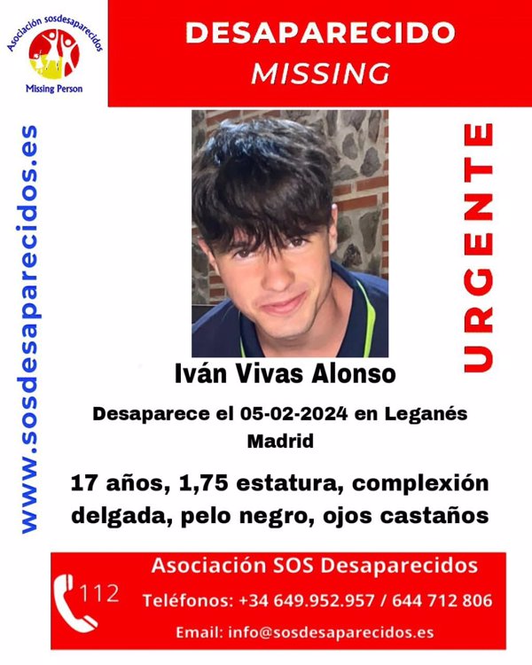 Buscan a un chico de 17 años desaparecido ayer en Leganés (Madrid)
