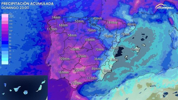 Murcia, Almería, costa de C.Valenciana, este de Cataluña y Baleares tendrán menos lluvias, según eltiempo.es