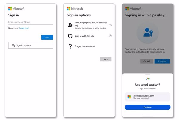 Las cuentas de usuario de Microsoft ya pueden utilizar las passkeys o claves de acceso
