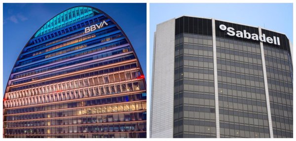 BBVA sube un 3,6% en Bolsa y la acción recupera los 10 euros tras el rechazo de Sabadell, que cae un 0,4%