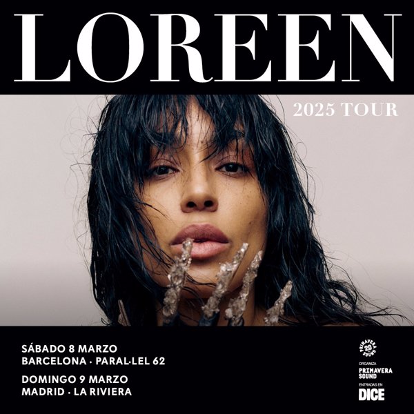 Loreen actuará en Barcelona y Madrid en marzo de 2025