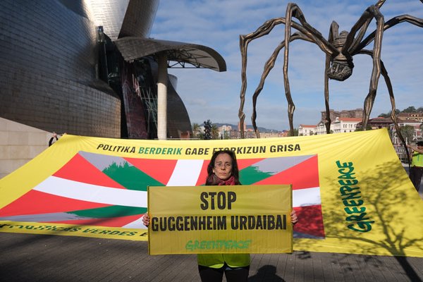 Greenpeace presenta recurso contra la reducción de la franja de protección en Murueta para ampliar el Guggenheim