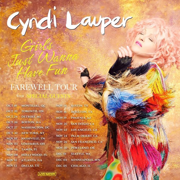 Cyndi Lauper anuncia una gira de despedida por Estados Unidos y Canadá
