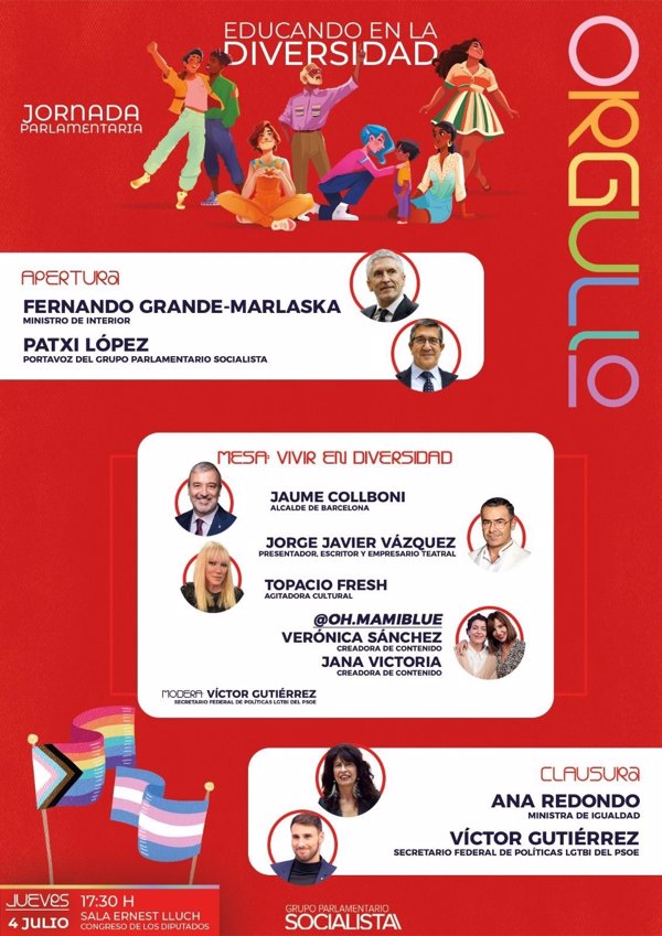 El PSOE invita a Jorge Javier Vázquez y Topacio Fresh al Congreso para hablar de diversidad