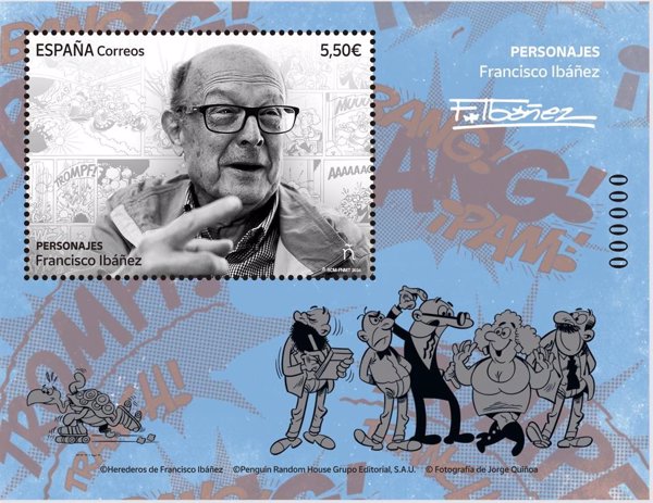 Mortadelo y sus difraces más icónicos son los protagonistas del primer 'Criptosello' de España hecho por Correos