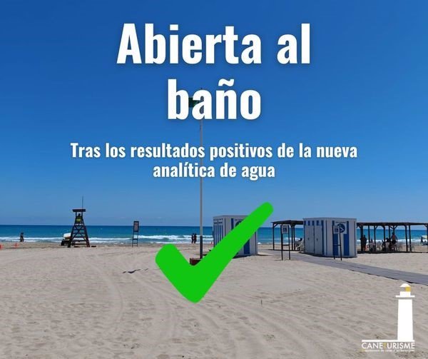 Canet (Valencia) reabre la playa de Racó de la Mar tras obtener resultados positivos en el análisis de calidad del agua