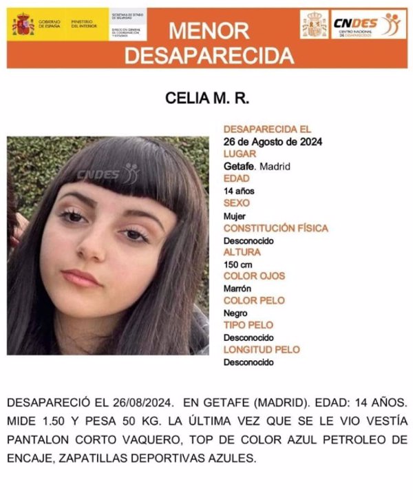 Buscan a una chica de 14 años desaparecida ayer en Getafe