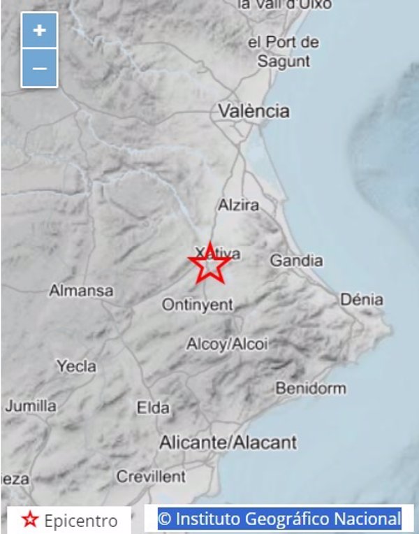 Un terremoto de magnitud 2,5 con epicentro en Novetlè (Valencia) se deja sentir en la Costera sin causar daños