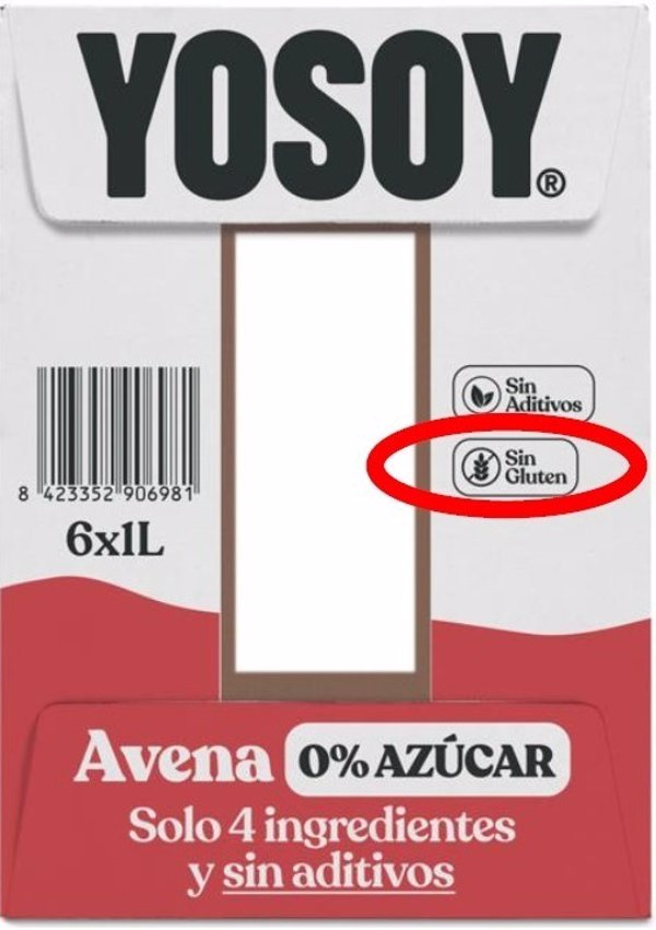 AESAN alerta de la presencia de gluten en la bebida de avena de la marca 'Yosoy', procedente de España