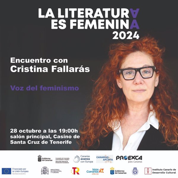 La periodista Cristina Fallarás protagoniza hoy en Tenerife el foro 'La Literatura es Femenina'