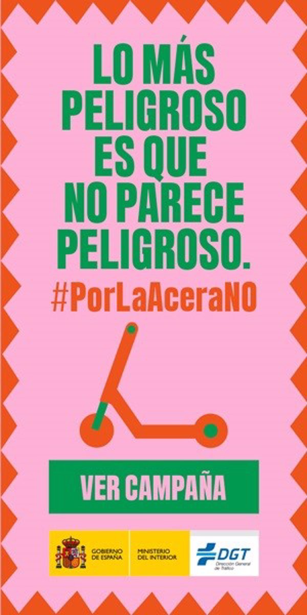 La DGT pone en marcha una nueva campaña de divulgación para concienciar sobre el buen uso del patinete: '#PorLaAceraNO'