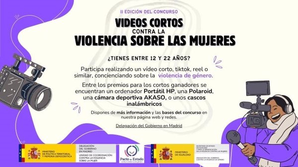 Éxito de participación en la II edición del concurso de cortos contra violencia de género de Delegación Gobierno Madrid