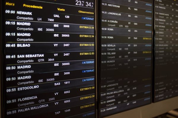 El tráfico aéreo en los aeropuertos españoles crece un 5,81% en noviembre, según el Observatorio Aéreo