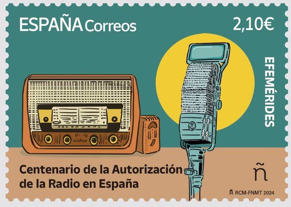 Correos y la FNMT lanzan un sello y una moneda por el centenario de la primera emisión autorizada de la radio en España