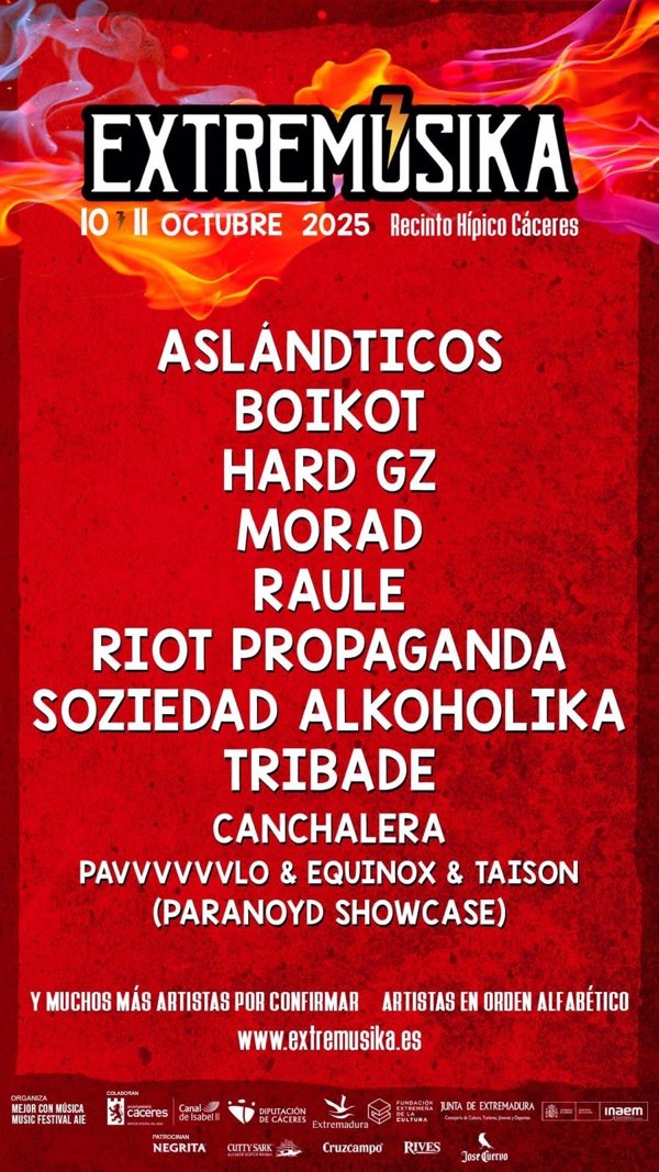 Morad, Soziedad Alkohólika y Raule, primeros confirmados del festival Extremúsika de Cáceres