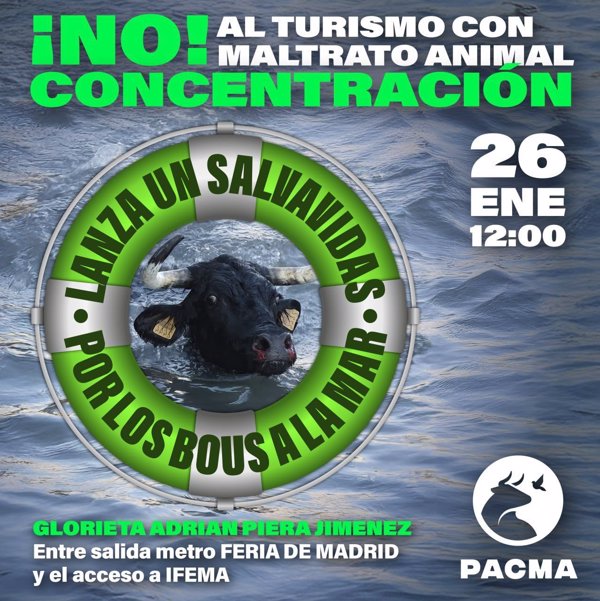 PACMA se concentrará este domingo frente a Fitur contra el turismo 